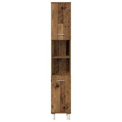 Set Mobili da Bagno 4 pz Legno Antico in Legno Multistrato | homemem39