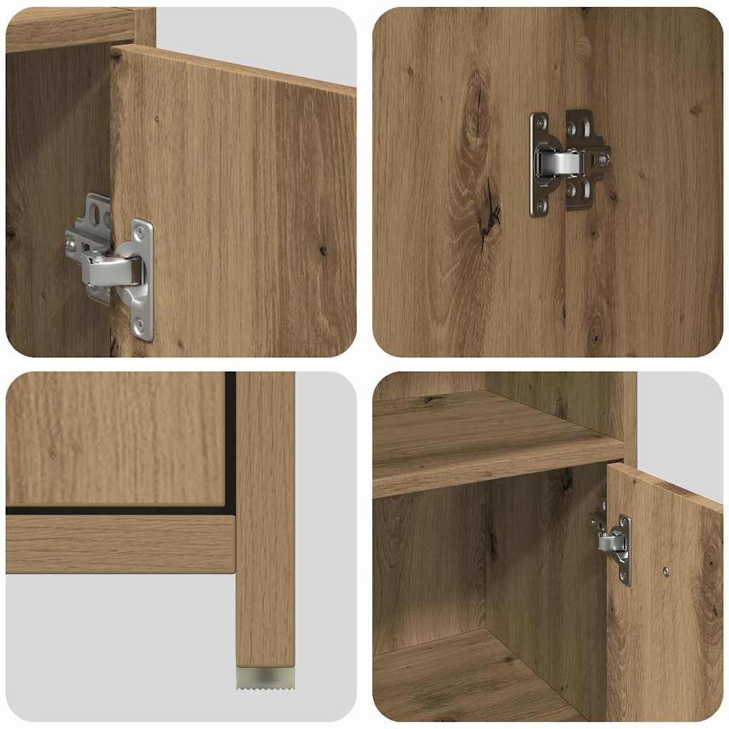 Set Mobili da Bagno 3 pz Rovere Artigianale Legno Multistrato