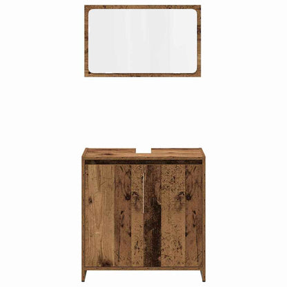Set Mobili da Bagno 3 pz Legno Antico in Legno Multistrato | homemem39