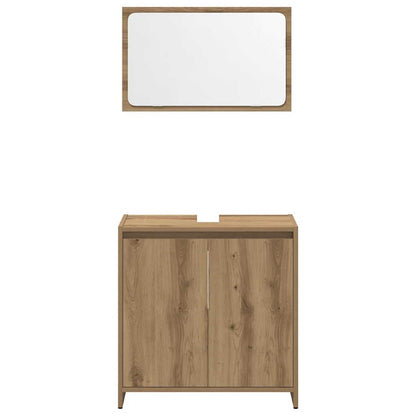 Set Mobili da Bagno 3 pz Rovere Artigianale Legno Multistrato | homemem39