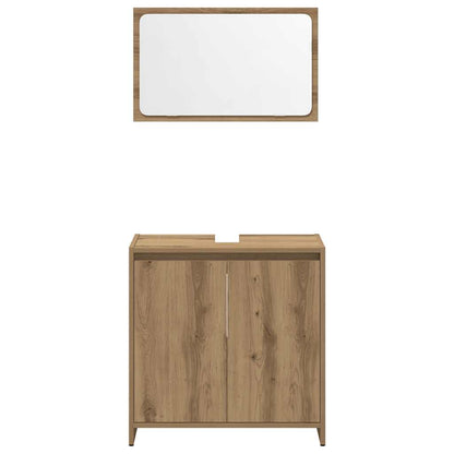 Set Mobili da Bagno 3 pz Rovere Artigianale Legno Multistrato | homemem39