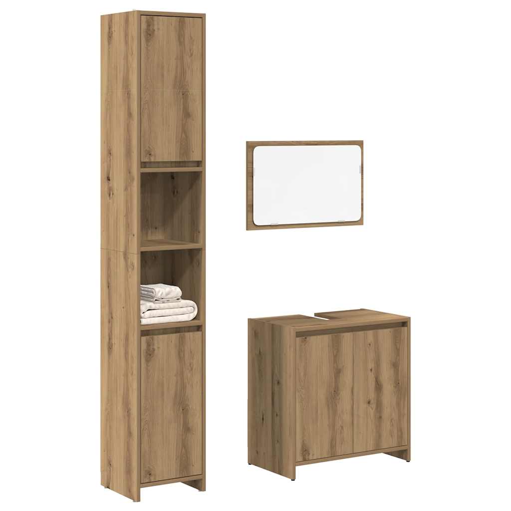 Set Mobili da Bagno 3 pz legno multistrato