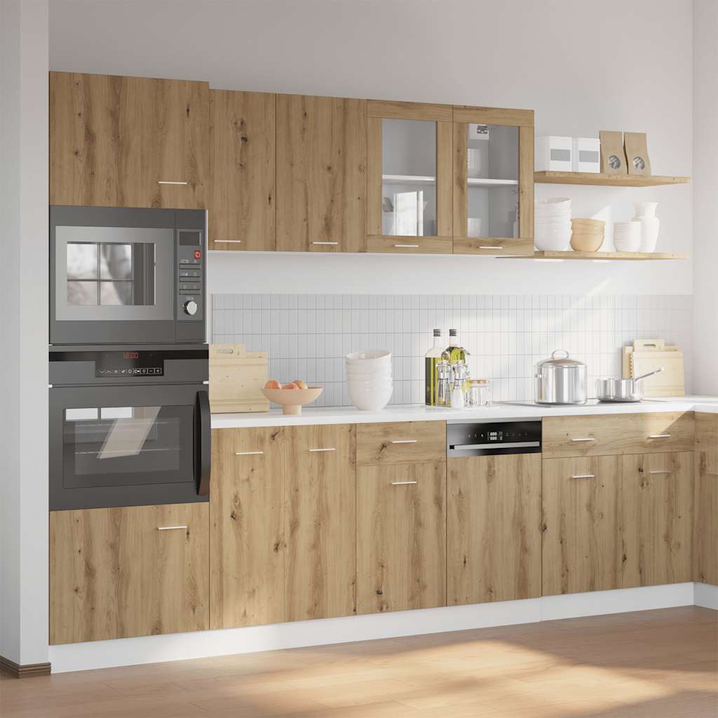 Set di Mobili da Cucina 7 pz Rovere Artigianale Truciolato - homemem39