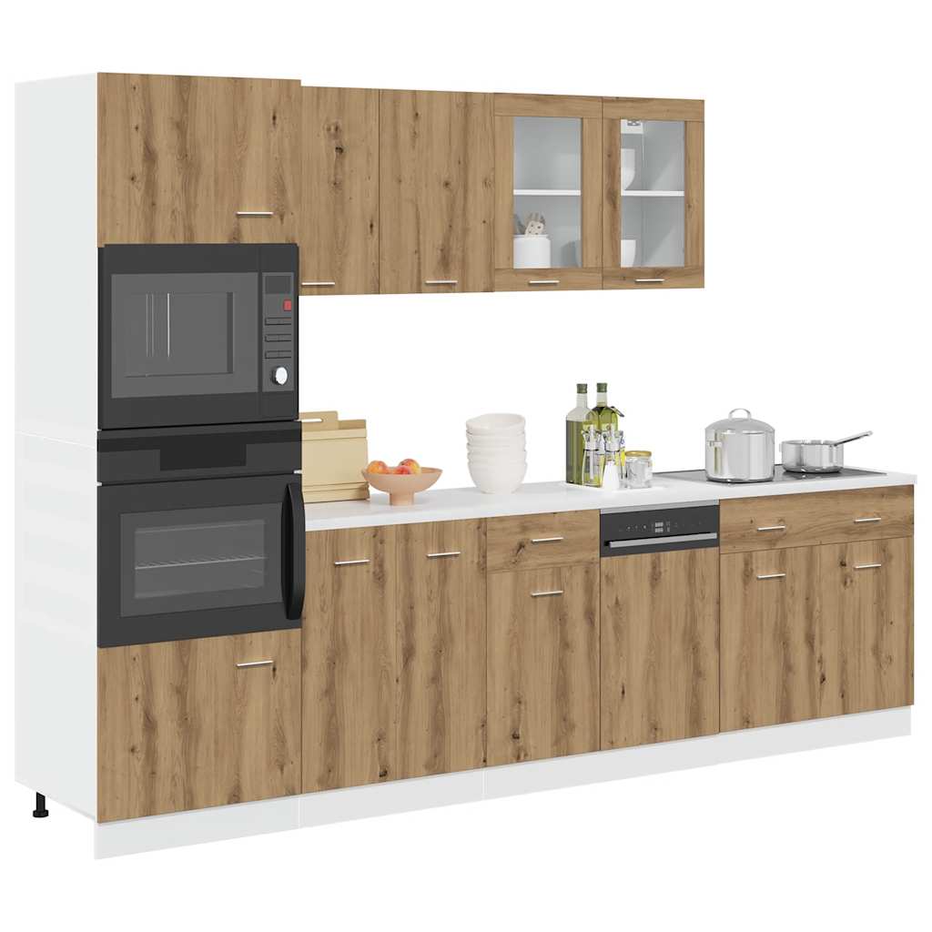 Set di Mobili da Cucina 7 pz Lyon Rovere Artigianale Truciolato