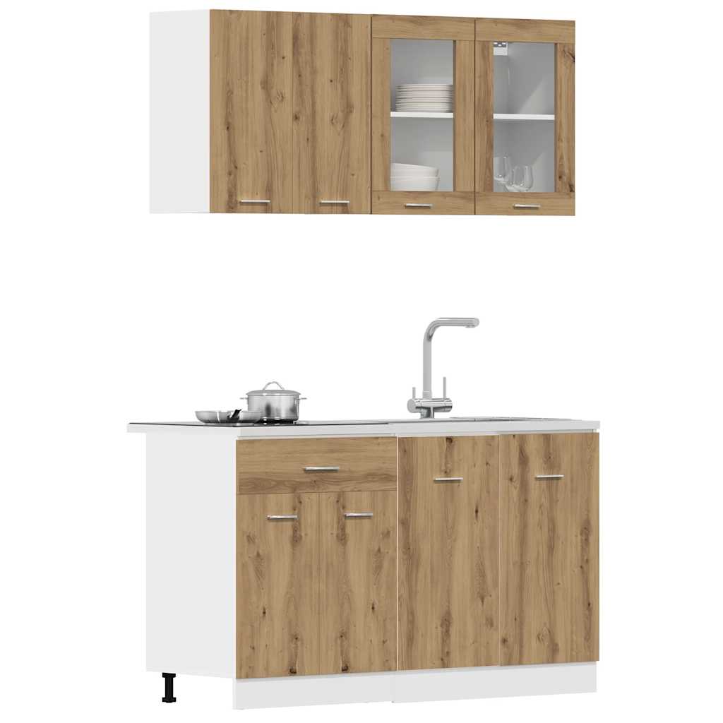 Set di Mobili da Cucina 4 pz Rovere Artigianale Truciolato - homemem39