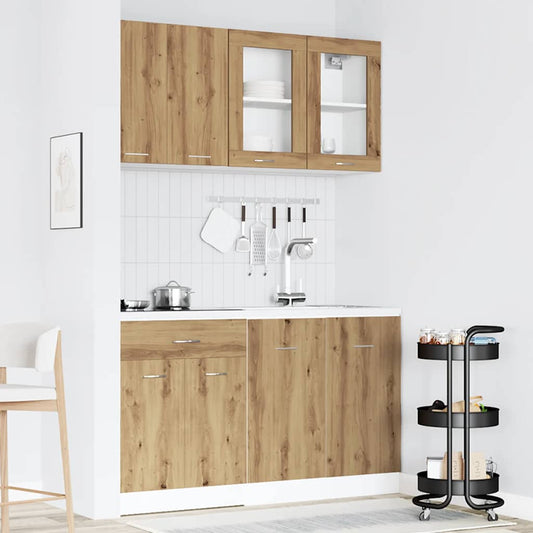 Set di Mobili da Cucina 4 pz Rovere Artigianale Truciolato - homemem39