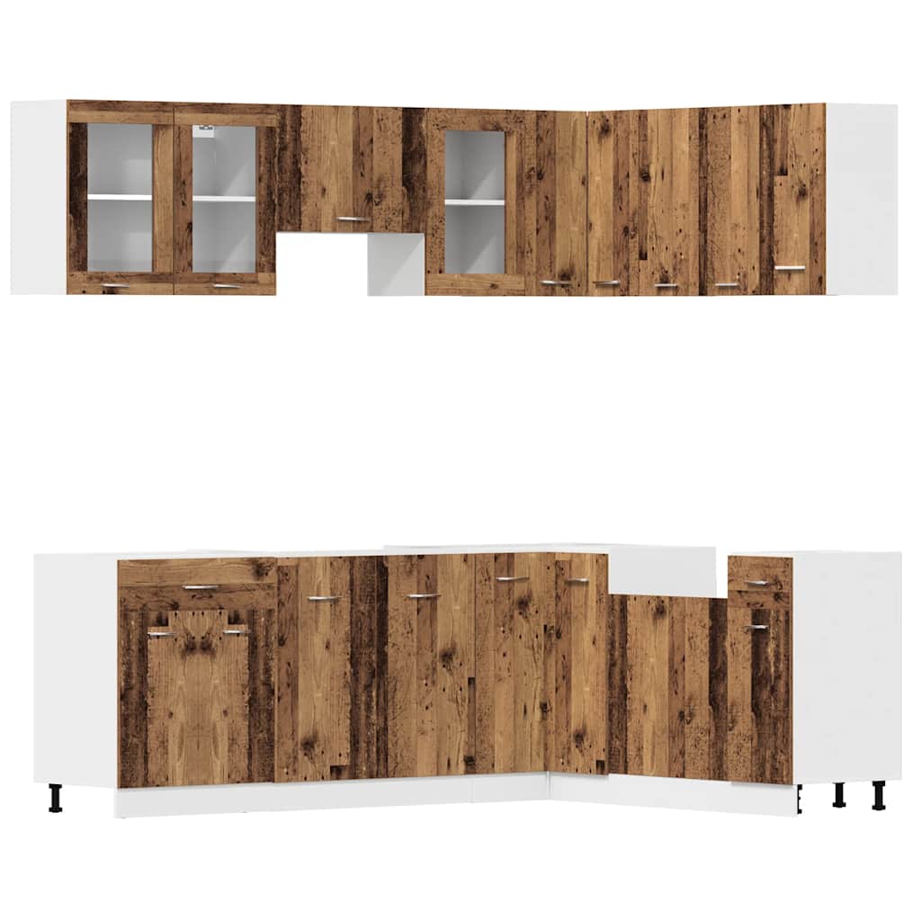 Set di Mobili da Cucina 11 pz Lyon Legno Antico in Truciolato | homemem39