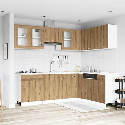 Set di Mobili da Cucina 11 pz Lyon Rovere Artigianale Truciolato