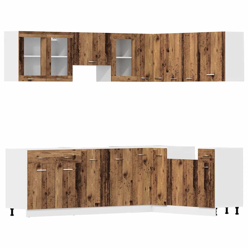 Set di Mobili da Cucina 11 pz Lyon Legno Antico in Truciolato | homemem39