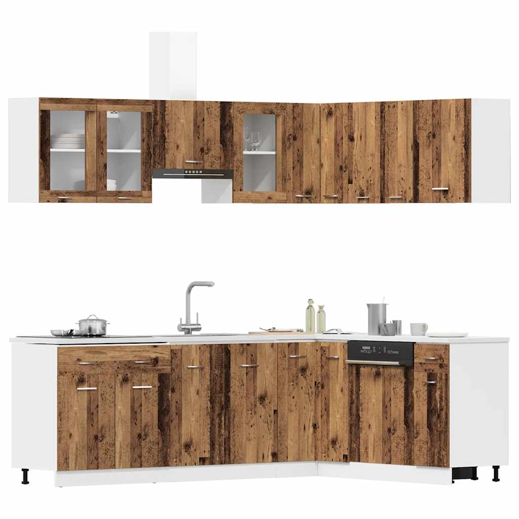 Set di Mobili da Cucina 11 pz Lyon Legno Antico in Truciolato | homemem39