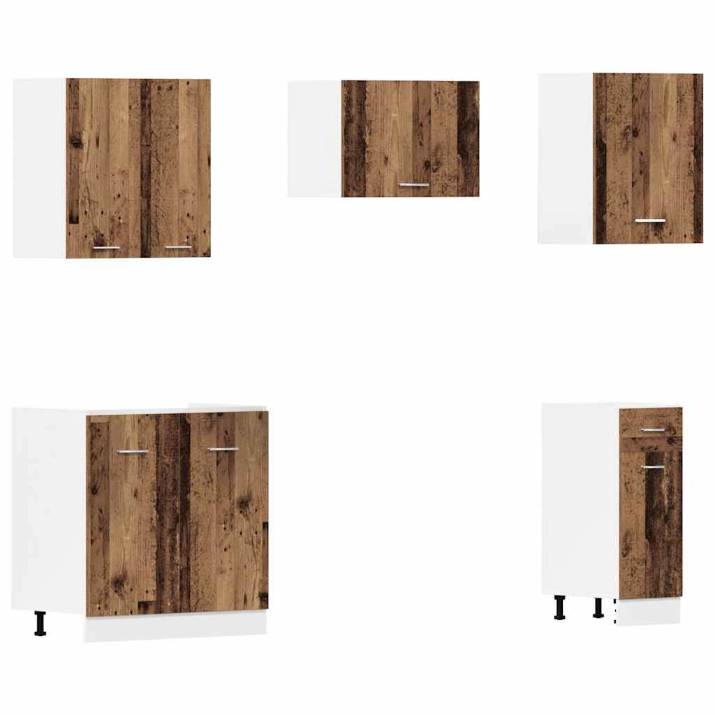 Set di Mobili da Cucina 11 pz Lyon Legno Antico in Truciolato | homemem39