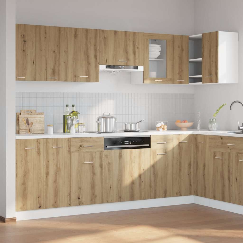 Set di Mobili da Cucina 11 pz Lyon Rovere Artigianale Truciolato