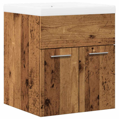 Set Mobili da Bagno 2 pz Legno Antico in Legno Multistrato | homemem39
