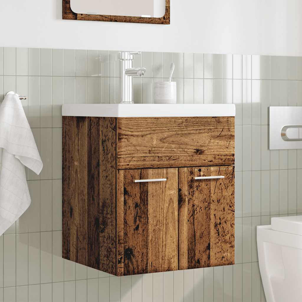 Set Mobili da Bagno 2 pz Legno Antico in Legno Multistrato | homemem39