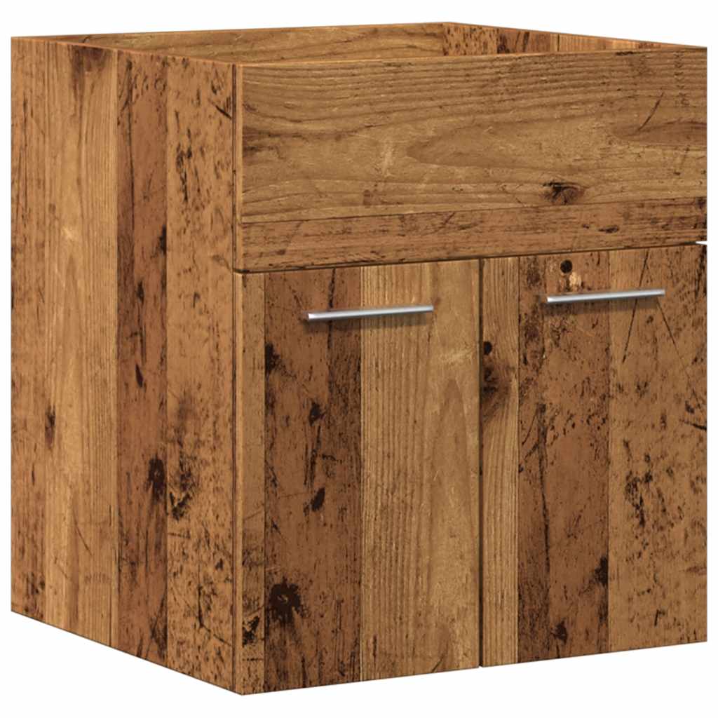 Set Mobili da Bagno 2 pz Legno Antico in Legno Multistrato | homemem39