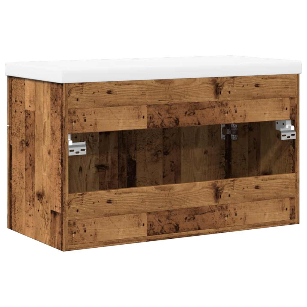 Set Mobili da Bagno 2 pz Legno Antico in Legno Multistrato | homemem39