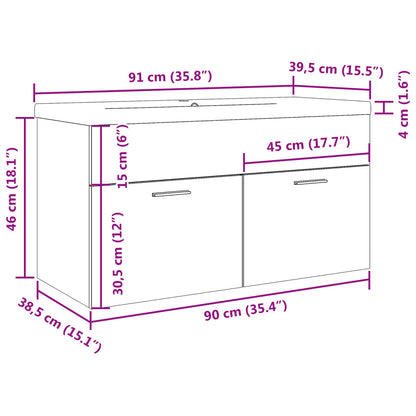 Mobile da Bagno con Lavabo Integrato Legno Antico | homemem39