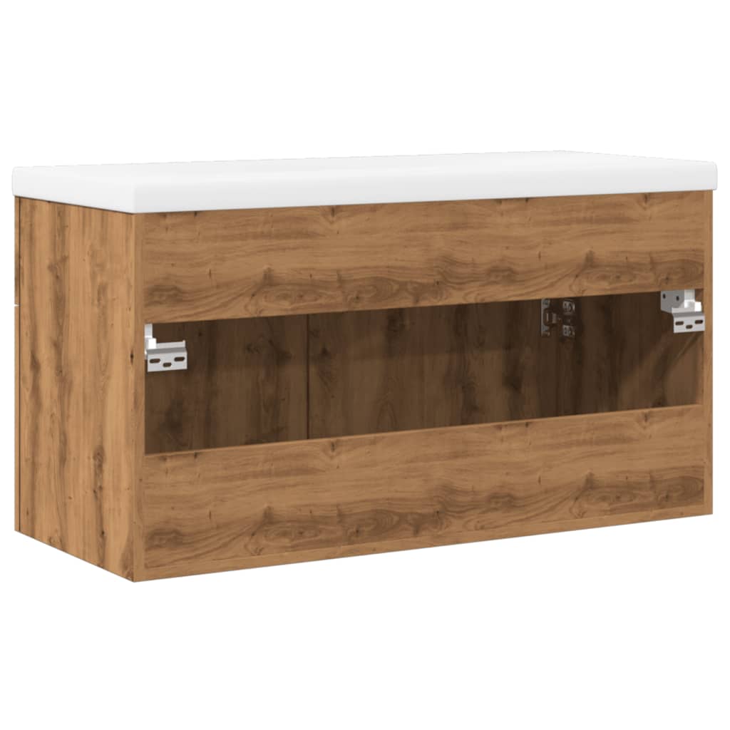 Mobile da Bagno con Lavabo Integrato Rovere Artigianale | homemem39