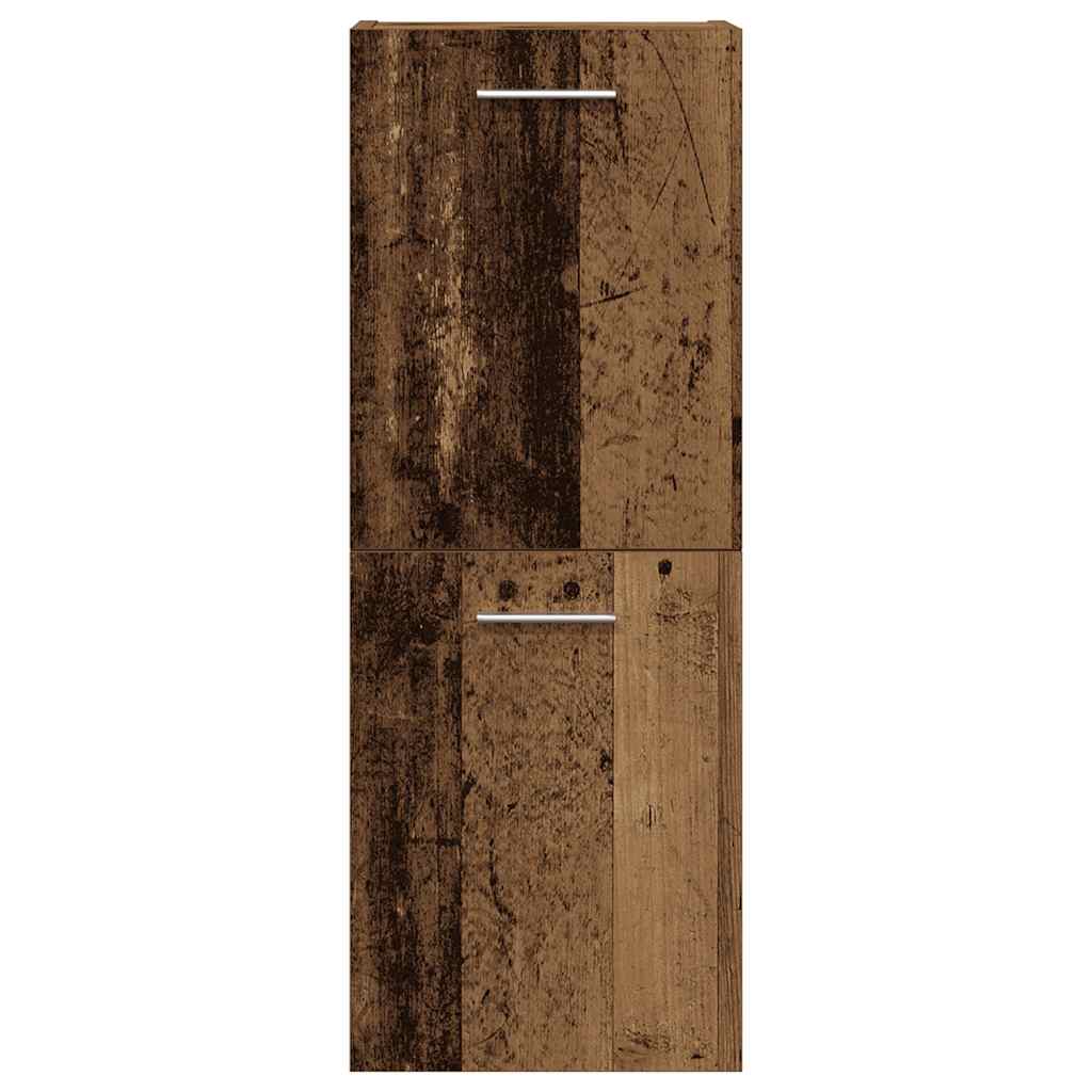 Set Mobili da Bagno 4 pz Legno Antico in Legno Multistrato