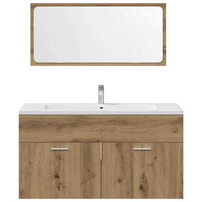 Set Mobili da Bagno 4 pz Rovere Artigianale Legno Multistrato