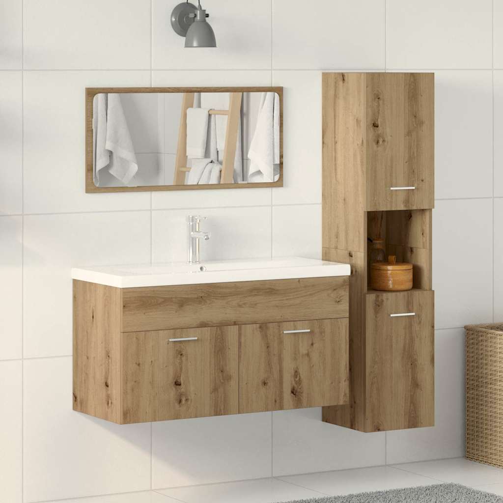 Set Mobili da Bagno 3 pz legno multistrato