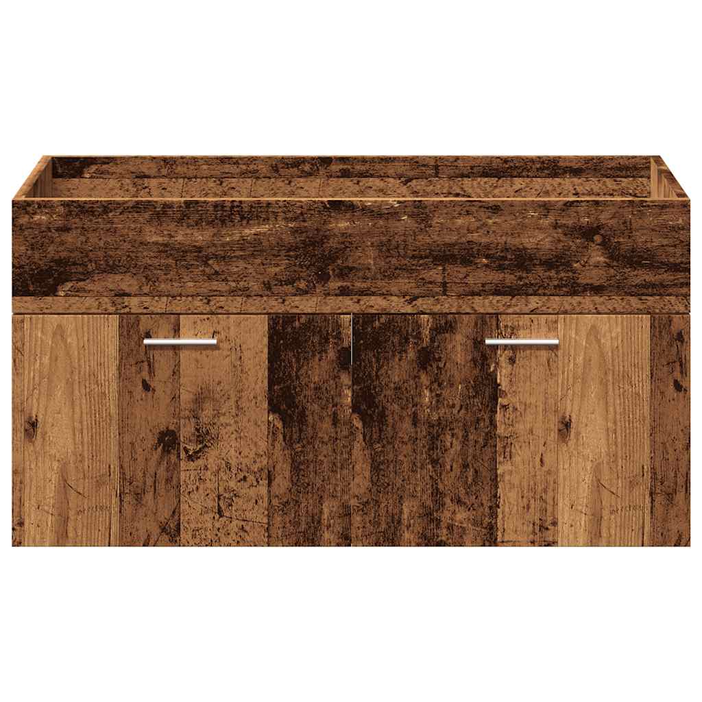 Set Mobili da Bagno 4 pz Legno Antico in Legno Multistrato