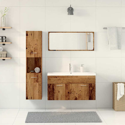 Set Mobili da Bagno 5 pz Legno Antico in Legno Multistrato