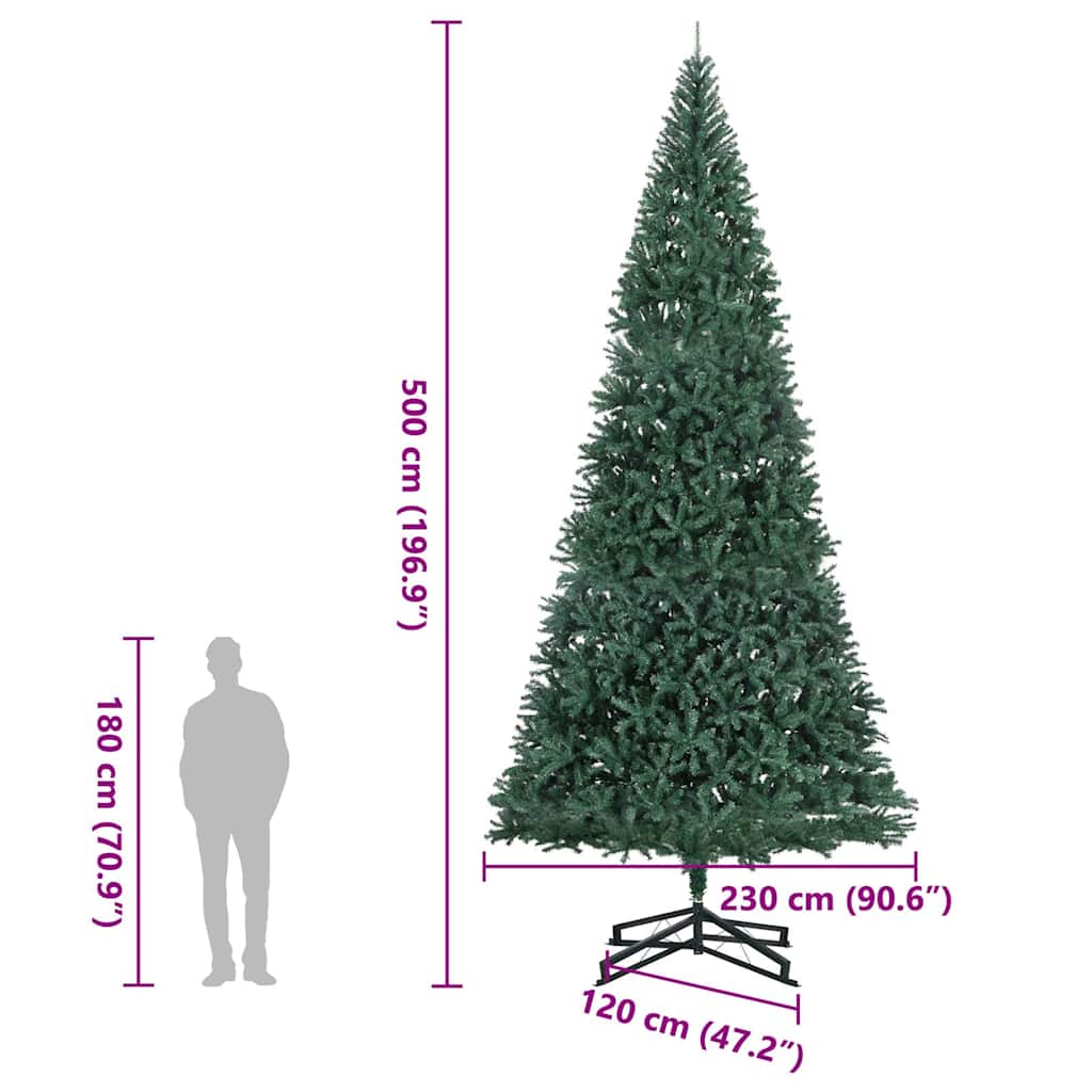 Albero di Natale Artificiale con Base Verde 500 cm PVC