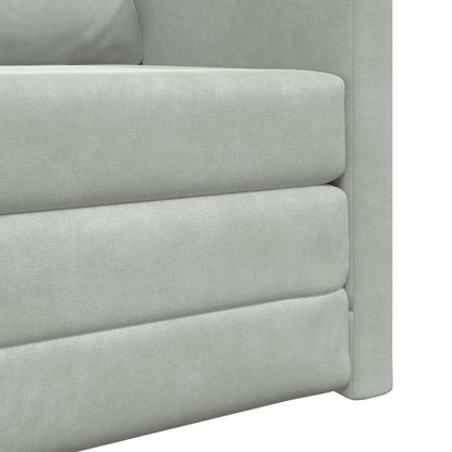 Divano Letto con cuscino Grigio chiaro 74 x 77 x 81 cm Velluto