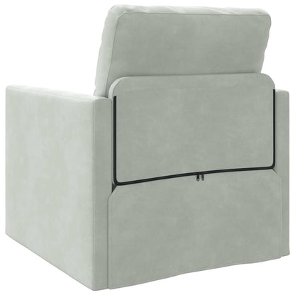 Divano Letto con cuscino Grigio chiaro 74 x 77 x 81 cm Velluto