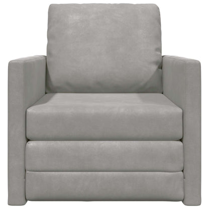 Divano letto Grigio chiaro 74 x 77 x 81 cm Velluto | homemem39