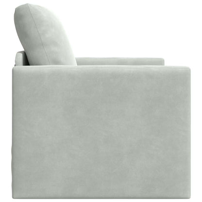 Divano Letto con cuscino Grigio chiaro 74 x 77 x 81 cm Velluto