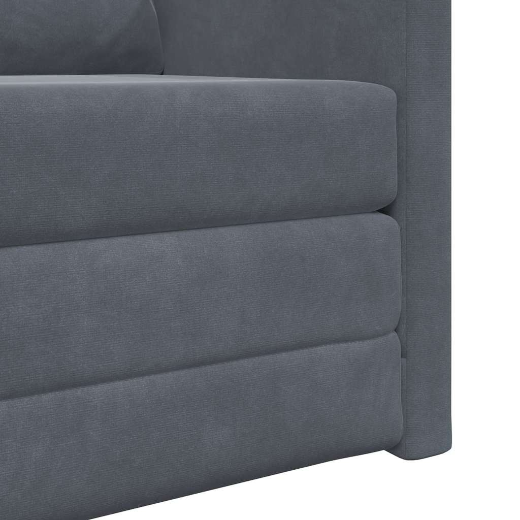 Divano Letto con cuscino Grigio scuro 74 x 77 x 81 cm Velluto - homemem39