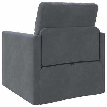 Divano Letto con cuscino Grigio scuro 74 x 77 x 81 cm Velluto - homemem39