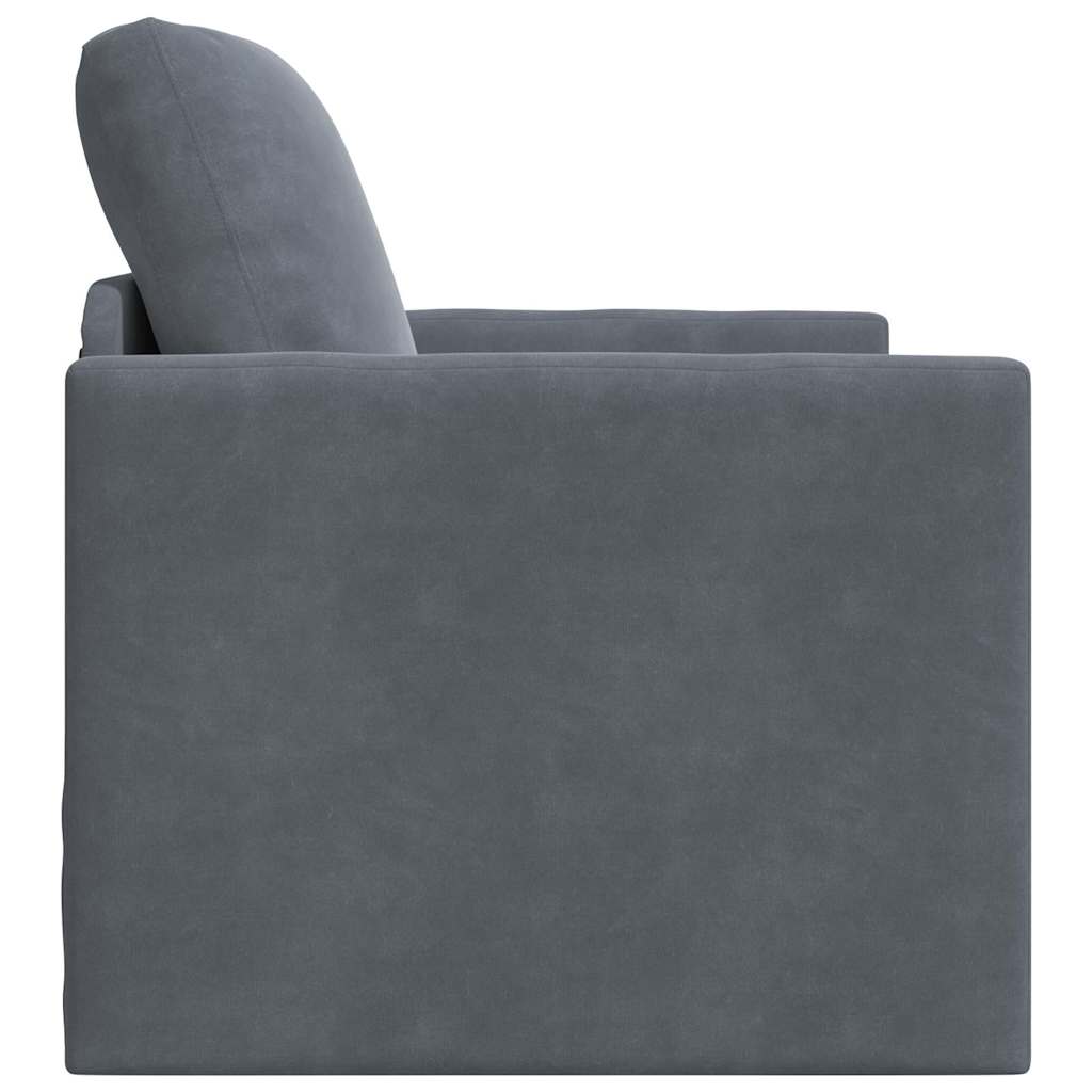 Divano Letto con cuscino Grigio scuro 74 x 77 x 81 cm Velluto - homemem39