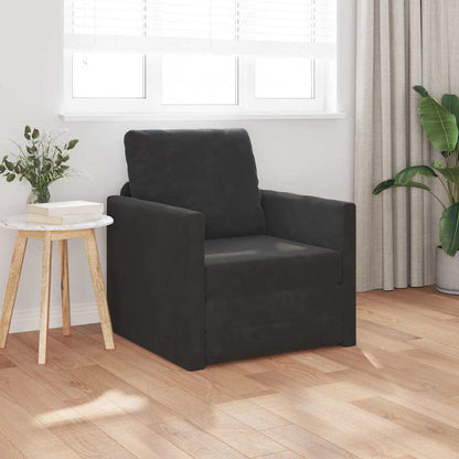 Divano Letto con cuscino Nero 74 x 77 x 81 cm Velluto - homemem39