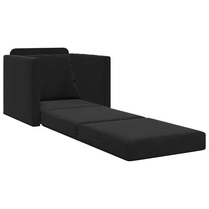 Divano Letto con cuscino Nero 74 x 77 x 81 cm Velluto - homemem39