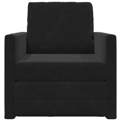 Divano Letto con cuscino Nero 74 x 77 x 81 cm Velluto - homemem39