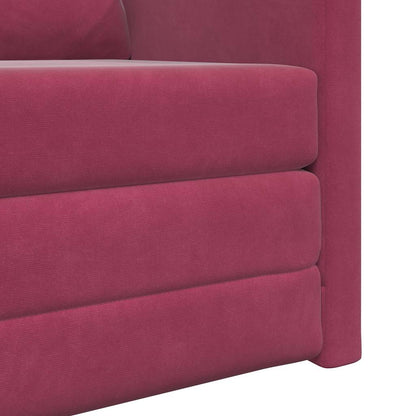 Divano Letto con cuscino Rosso vino 74 x 77 x 81 cm Velluto