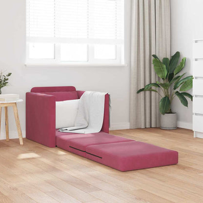 Divano Letto con cuscino Rosso vino 74 x 77 x 81 cm Velluto