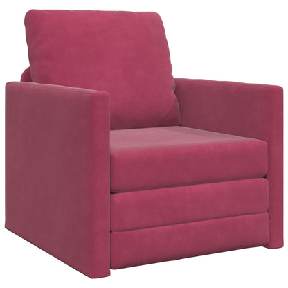 Divano Letto con cuscino Rosso vino 74 x 77 x 81 cm Velluto