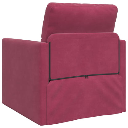 Divano Letto con cuscino Rosso vino 74 x 77 x 81 cm Velluto