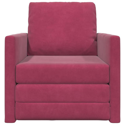 Divano Letto con cuscino Rosso vino 74 x 77 x 81 cm Velluto