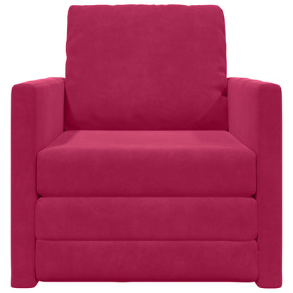 Divano letto Rosso Vino 74 x 77 x 81 cm Velluto