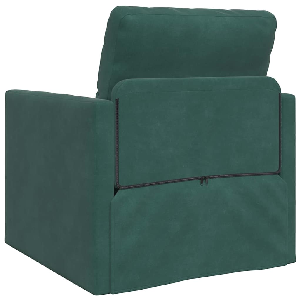 Divano Letto con cuscino Verde scuro 74 x 77 x 81 cm Velluto - homemem39
