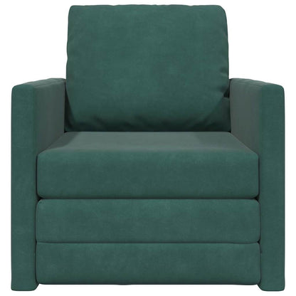 Divano Letto con cuscino Verde scuro 74 x 77 x 81 cm Velluto - homemem39