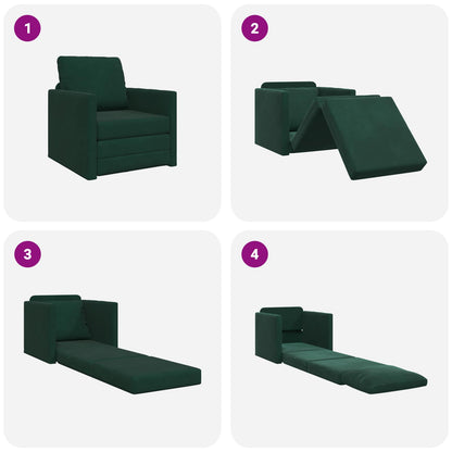 Divano letto Verde Scuro 74 x 77 x 81 cm Velluto | homemem39