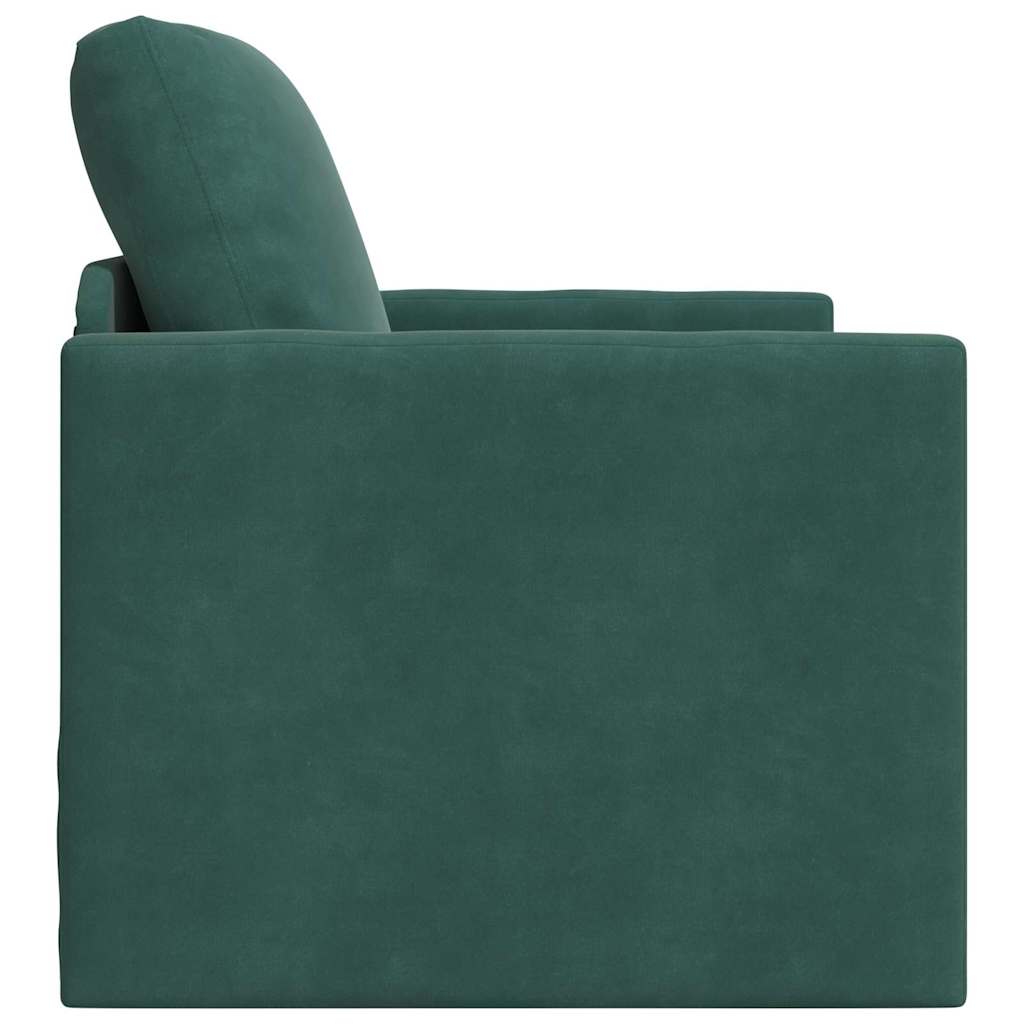 Divano Letto con cuscino Verde scuro 74 x 77 x 81 cm Velluto - homemem39