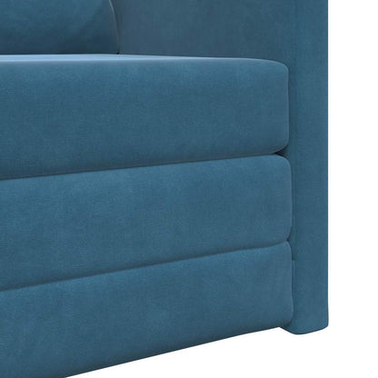 Divano Letto con cuscino Blu 74 x 77 x 81 cm Velluto