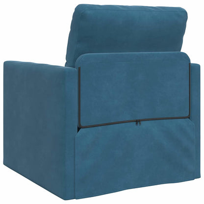 Divano Letto con cuscino Blu 74 x 77 x 81 cm Velluto